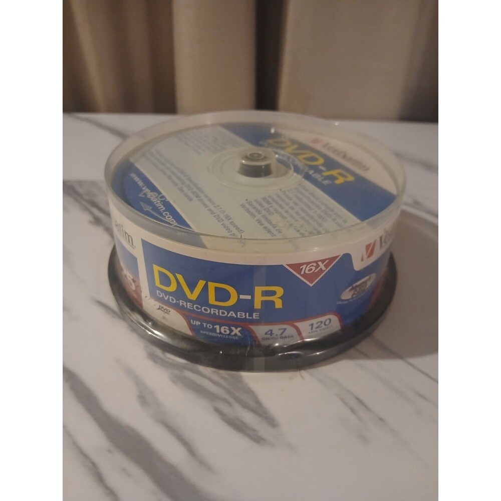 Verbatim DVD-R Recordable 4.7 GB 16X 120 minutes - 25pack- Sealed